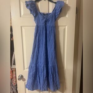 Universal Thread Textured Blue Midi Dress